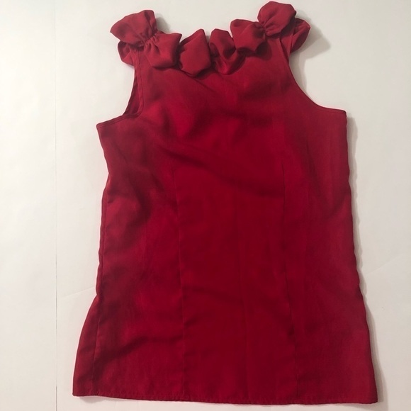 The Limited Red Sleeveless Blouse W/Rosettes Sz XS - Picture 5 of 5